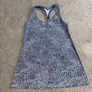 lululemon black and white spotted tank top